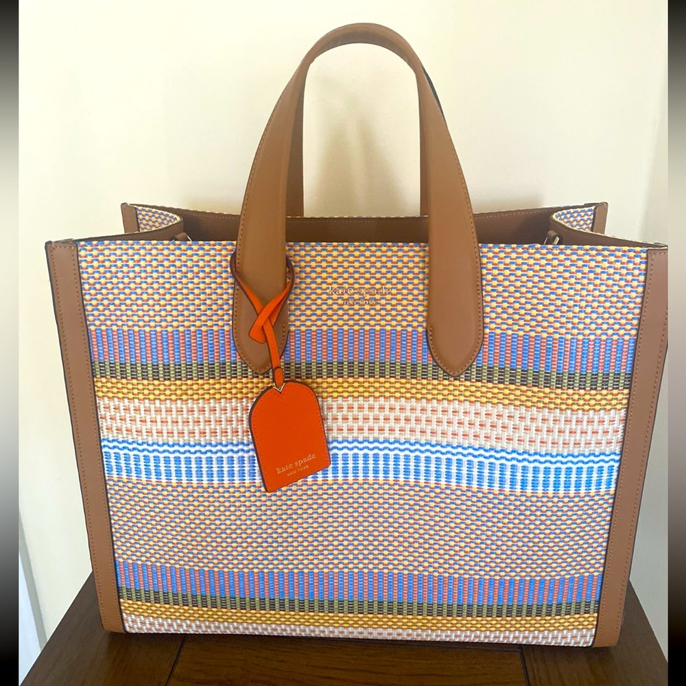 Kate Spade Manhattan multicolored large tote.